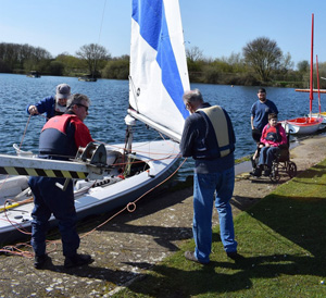 youngster in dinghy